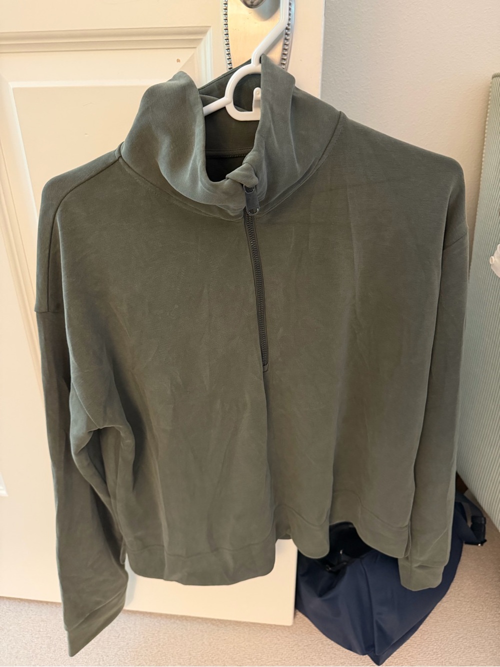 Athleta Olive Green Half-Zip Funnel Neck Jacket